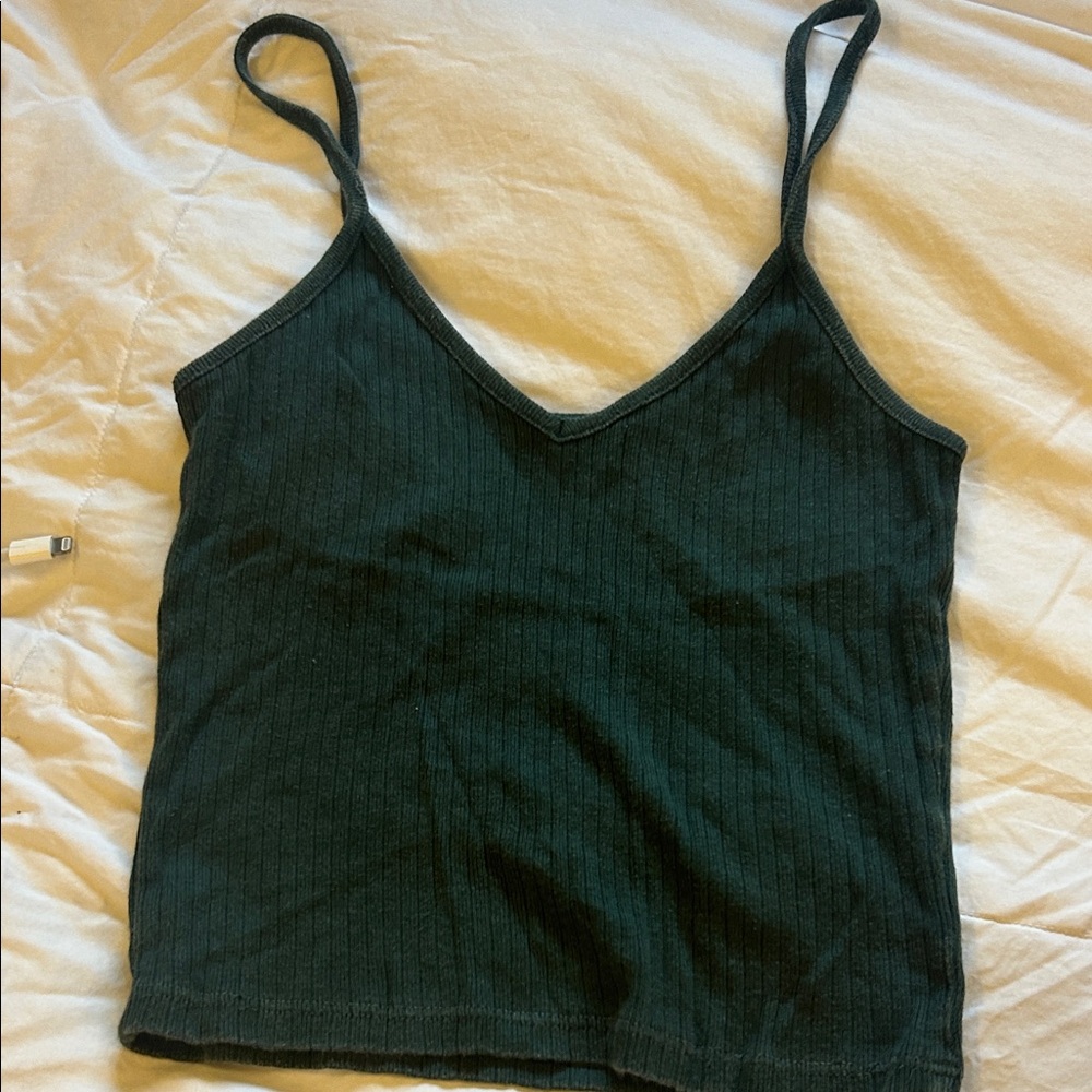 Brandy Melville Forest Green Ribbed Camisole